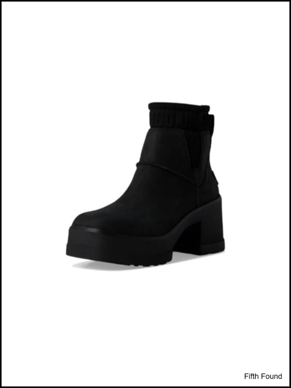 Water-Resistant Leather Ankle Booties Platform Heel Pull-On